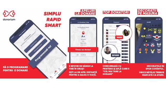 Donorium, aplicația care susține donarea de sânge, numărul 1 pe AppStore în mai puțin de 24 de ore