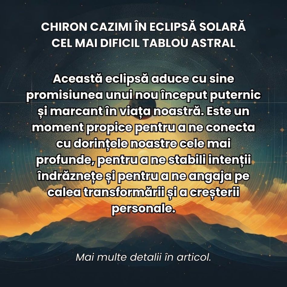 Chiron Cazimi în Eclipsă Solară. Energiile înflăcărate ale Berbecului ancestral ne provoacă în cel mai dificil tablou astral