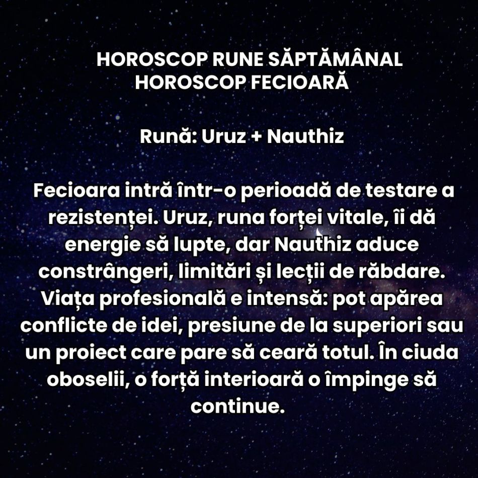 Horoscop Rune săptămâna 10-16 noiembrie 2025: Ne întoarcem privirea spre lucrurile sau legăturile rămase nerezolvate în trecut