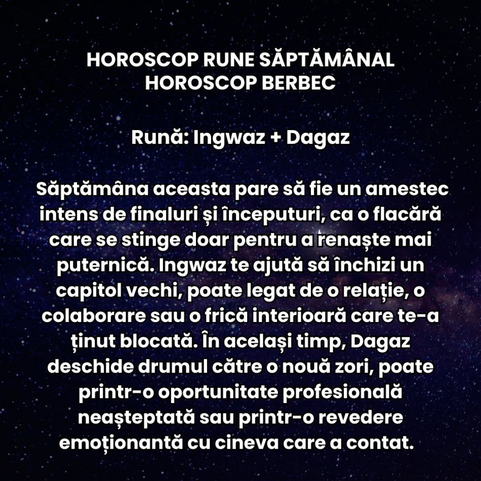 Horoscop Rune săptămâna 1-7 decembrie 2025: Dorințele se clarifică, ieșim din zona de confort și putem finaliza proiecte!