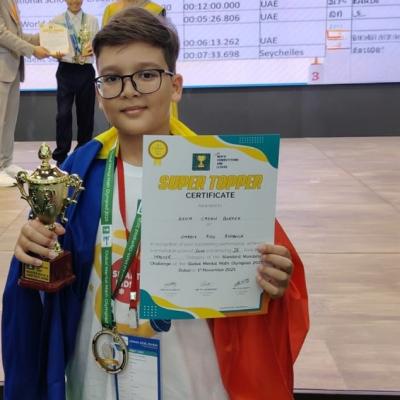 Kevin-Casian Bordea, 10 ani, este campion pe trei continente și deține record mondial la calcul mental. Iată povestea lui! 