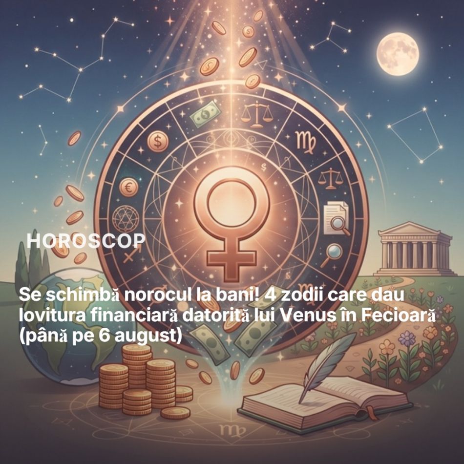 Se schimbă norocul la bani! 4 zodii care dau lovitura financiară datorită lui Venus în Fecioară (până pe 6 august)