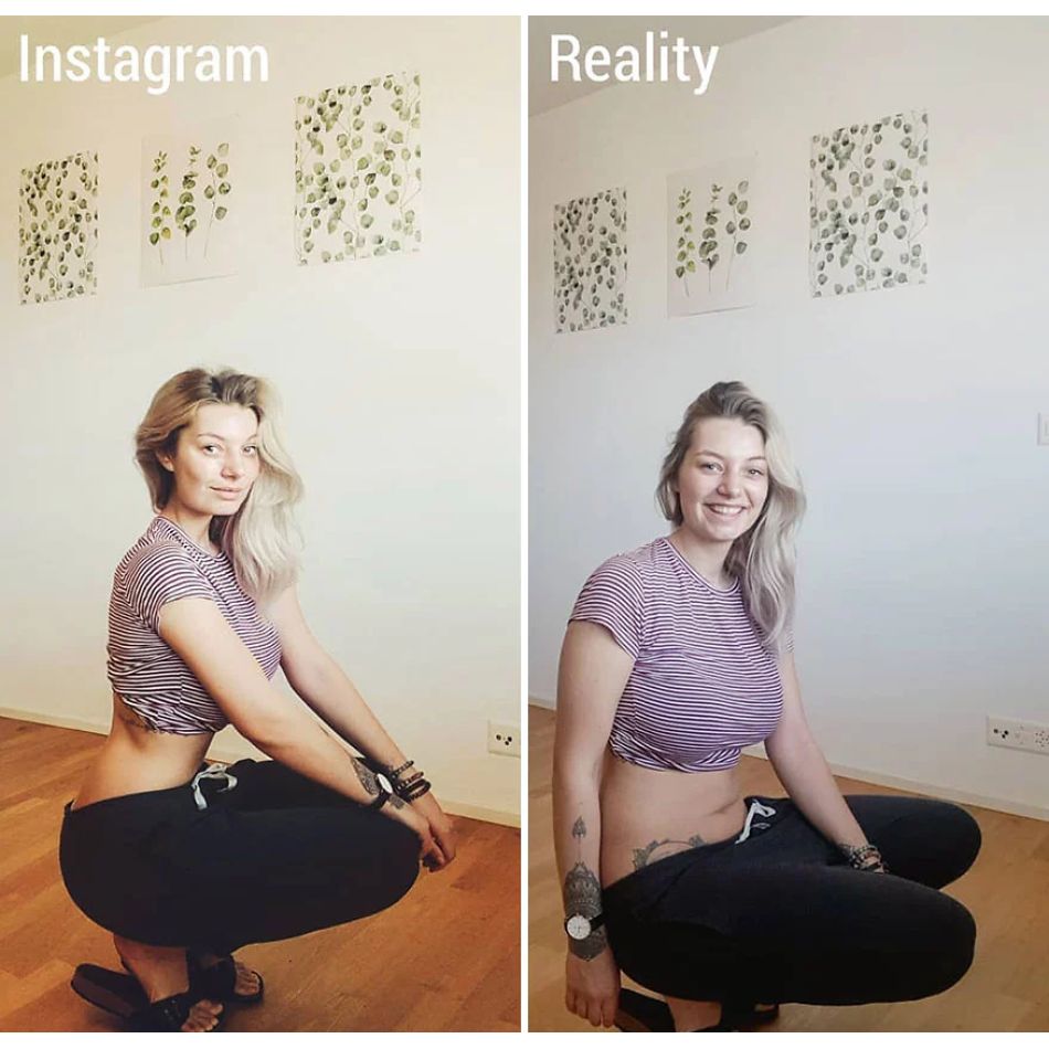 O tânără ne arată diferența dintre Instagram și Realitate în 10 imagini incredibile