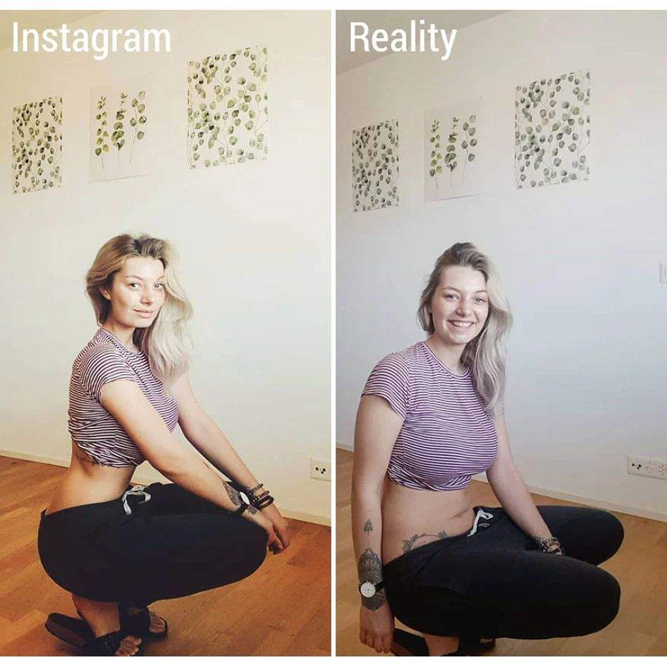 O tânără ne arată diferența dintre Instagram și Realitate în 10 imagini incredibile