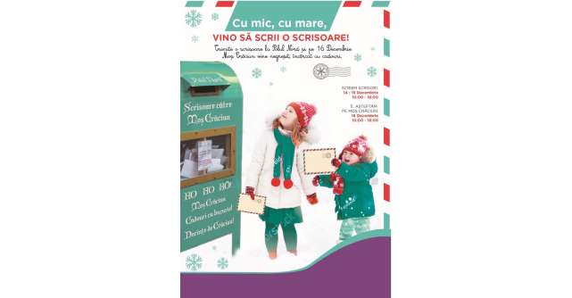 Scrie-i lui Moș Crăciun și Moșul îți aduce cadoul în Centrele Comerciale Auchan din București 