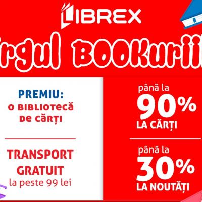 O bibliotecă de cărți cadou și reduceri de până la 90% în Târgul Bookuriilor, pe Librex.ro