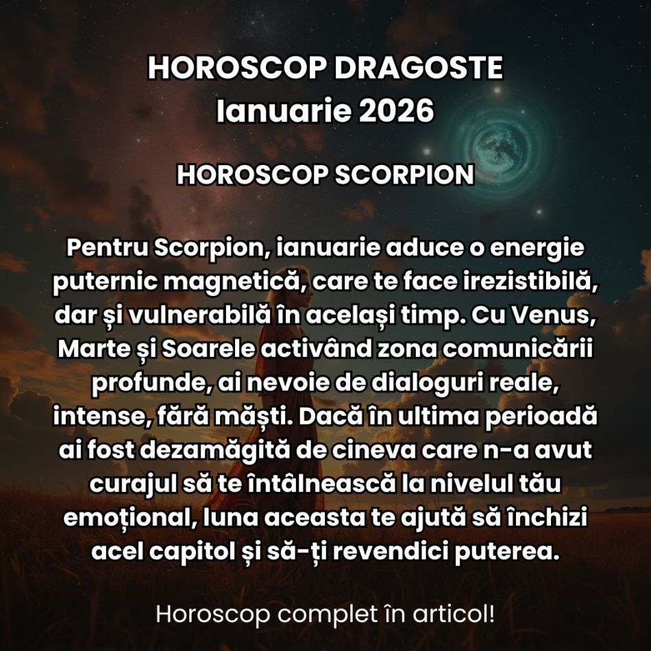 Horoscop Dragoste Ianuarie 2026: Un nou an vine cu o energie ambițioasă, plină de potențial și pregătită de provocări romantice