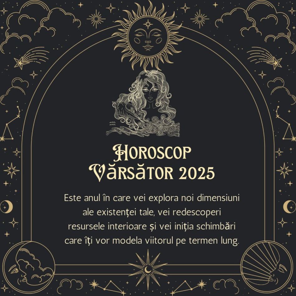 Horoscop Vărsător 2025: Unul dintre cei mai semnificativi ani din viață, cu provocări și oportunități majore.