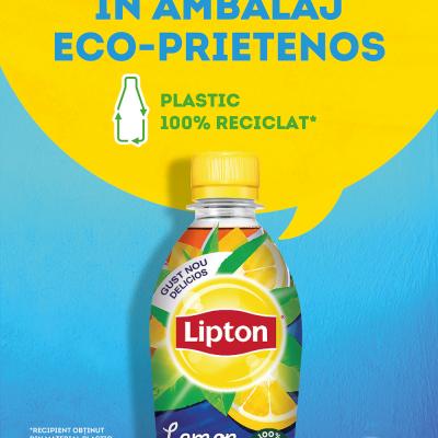 Lipton inovează în categoria de Ice Tea și introduce sticla din plastic 100% reciclat și reciclabil 