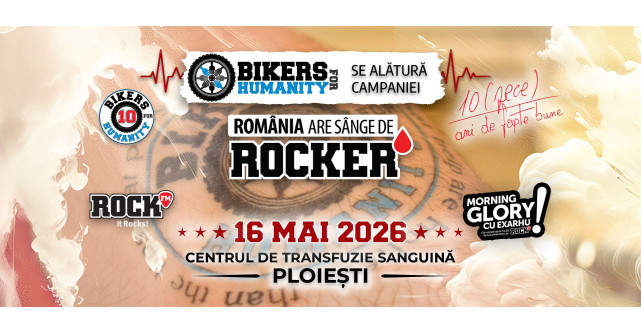 Sâmbătă, 16 mai, Bikers For Humanity vă invită la acțiunea anuală de donare de sânge!