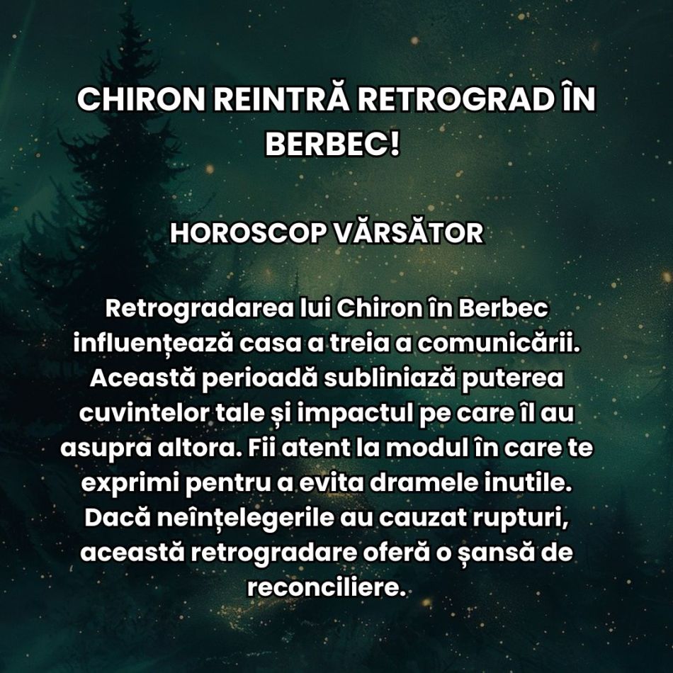 Chiron reintră retrograd în Berbec! Nu părăsește semnul de foc până în 2027! Vindecarea karmică va fi un drum anevoios!