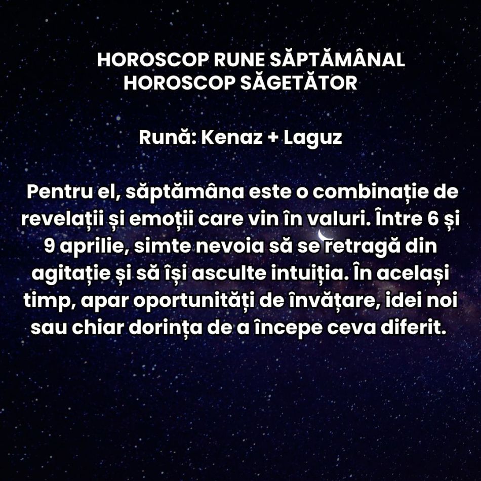 Horoscop Rune săptămâna 6-12 aprilie 2026: Planurile devin imprevizibile și suntem forțați să nu mai acționăm orbește
