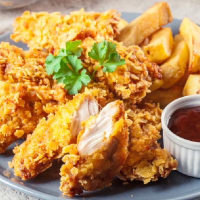 Rețeta rapidă: Pui crispy în crustă de fulgi de porumb la cuptor