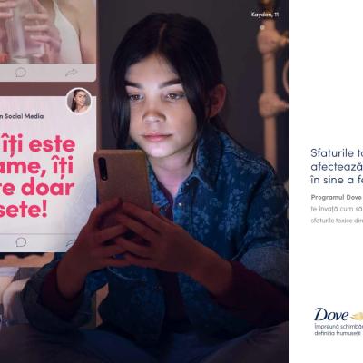 Dove lansează campania #FărăSfaturiToxice în cadrul Programului Dove Ai încredere în tine 
