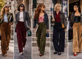 Pantalonii din catifea reiată revin în garderobă: 5 ținute de septembrie care îi fac din nou foarte fashion