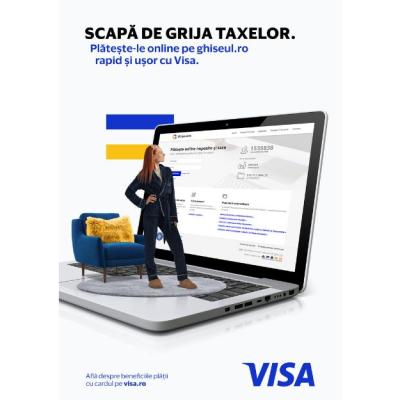 Anul trecut, două din trei plăți de taxe locale cu Visa s-au făcut online