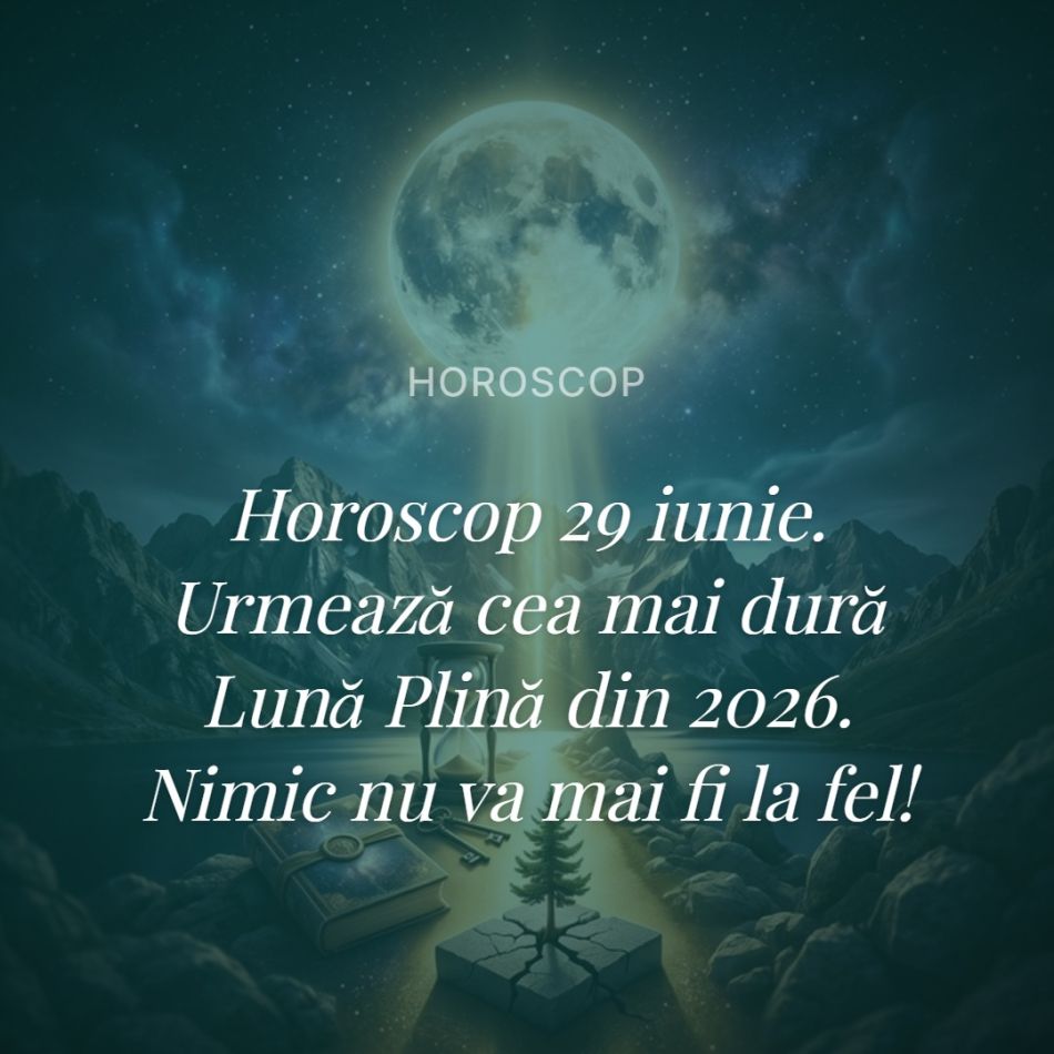 Horoscop 29 iunie. Urmează cea mai dură Lună Plină din 2026. Nimic nu va mai fi la fel!