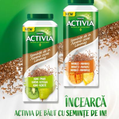 Noutatea verii de la Activia: iaurturile de băut cu semințe de in și mixuri de fructe!