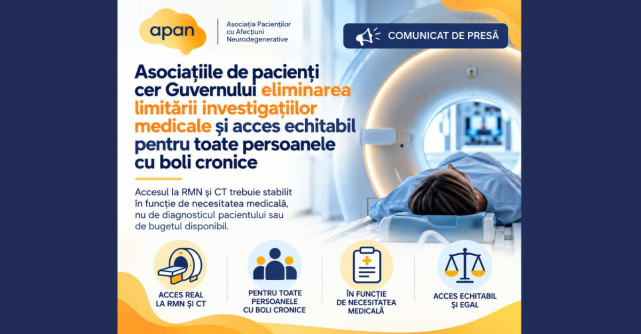 Asociațiile de pacienți cer Guvernului eliminarea limitelor la investigații medicale și acces echitabil pentru bolnavii cronici