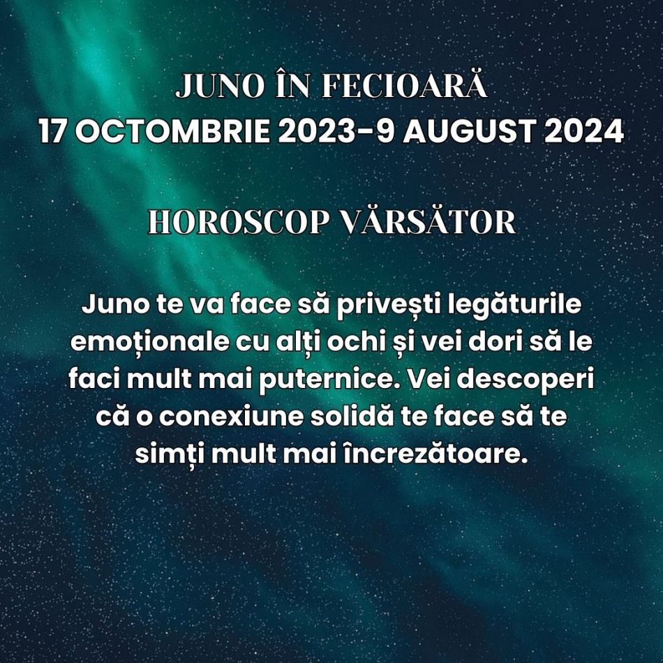 Juno, asteroidul relațiilor, a intrat în Fecioară pe 17 octombrie. Relațiile capătă un aer serios și practic