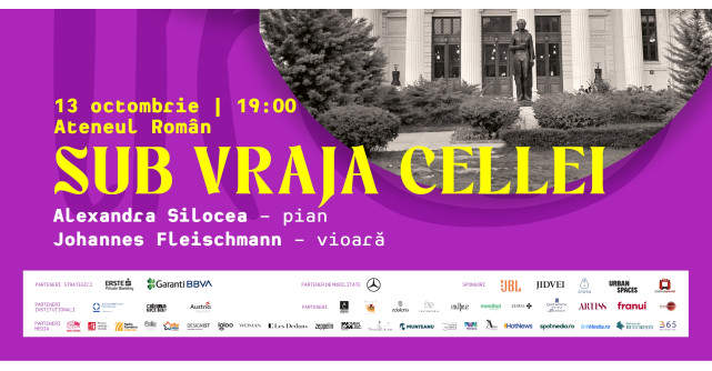Festivalul AICI A STAT îi aduce pe Alexandra Silocea și pe Johannes Fleischmann  într-un recital extraordinar la Ateneul Român 
