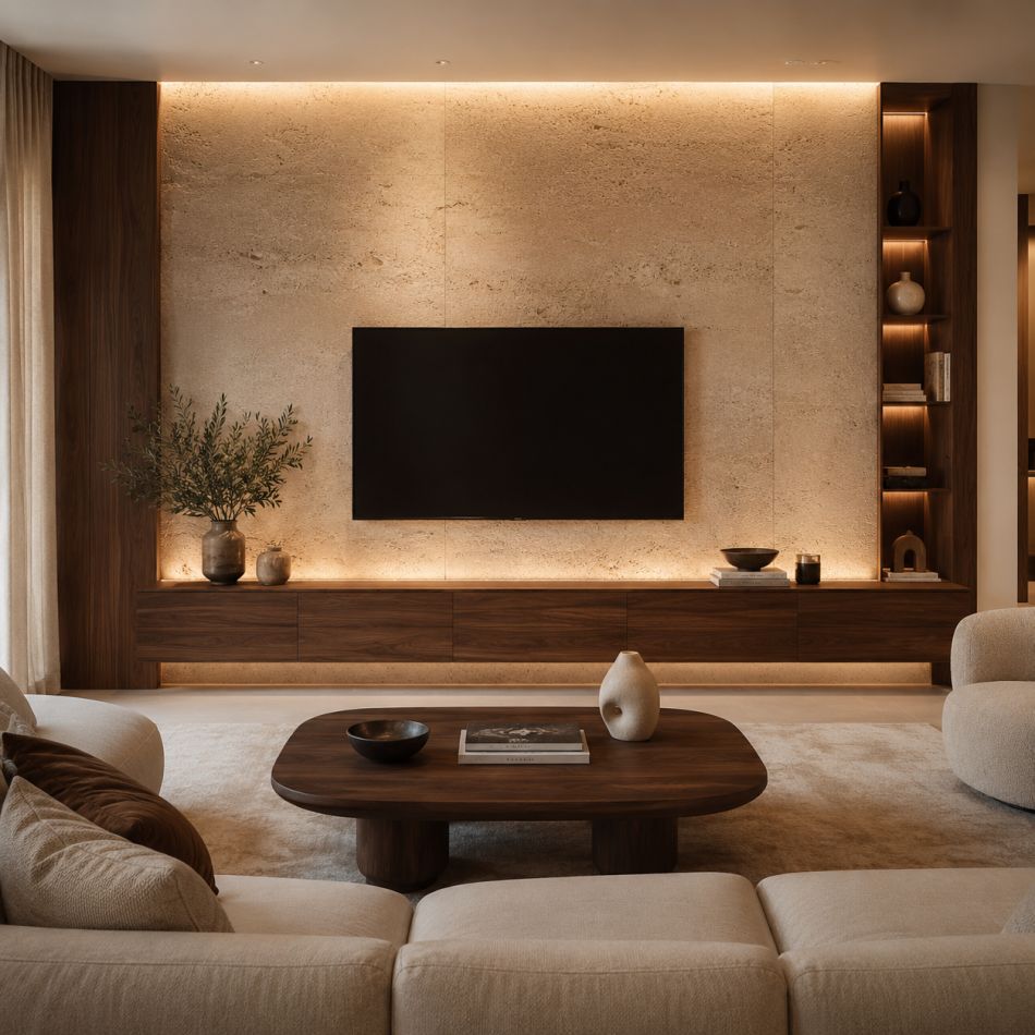 Decor cu piatră în living: cum adaptezi piatra naturală în designul interior modern