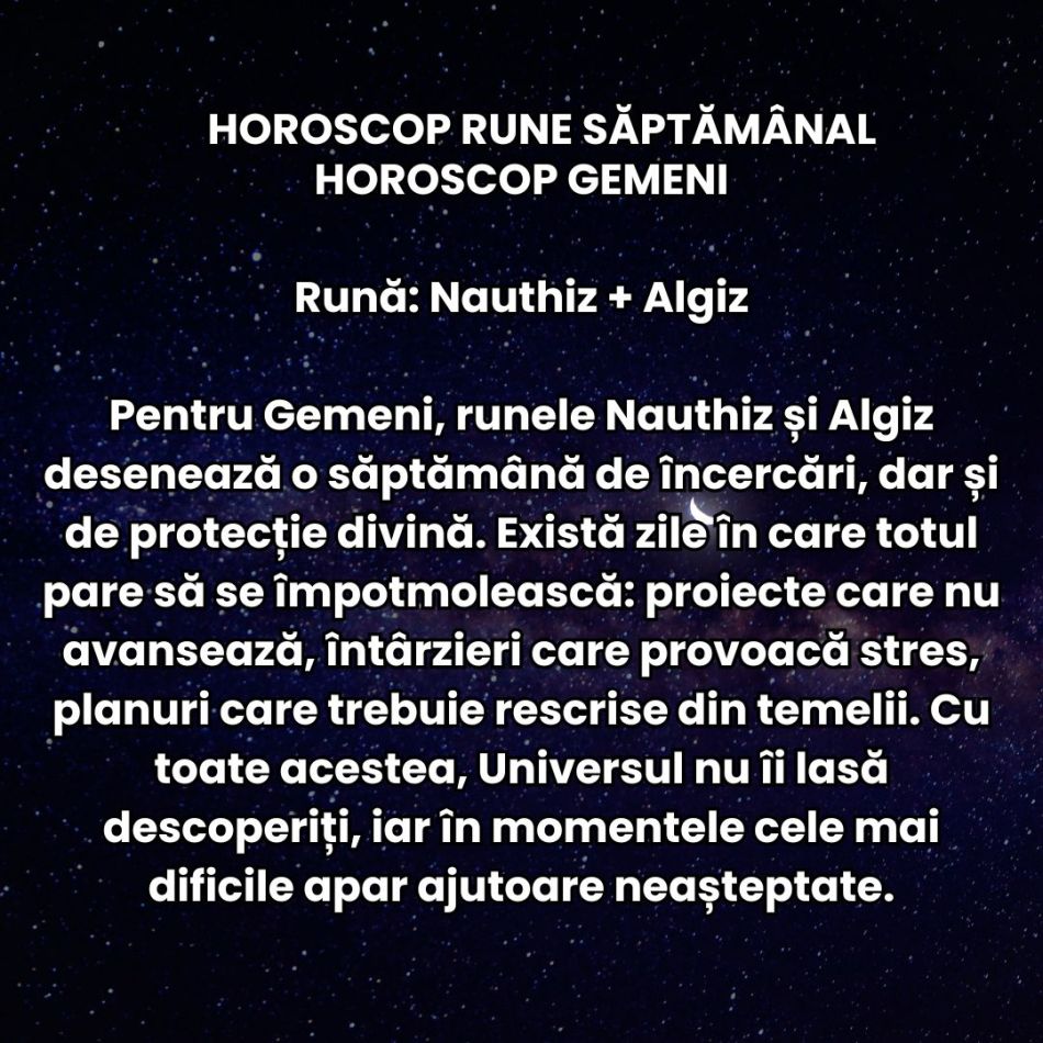 Horoscop Rune săptămâna 8-14 septembrie 2025: Suntem împinși să mergem spre transformare cu planuri precise și curiozitate