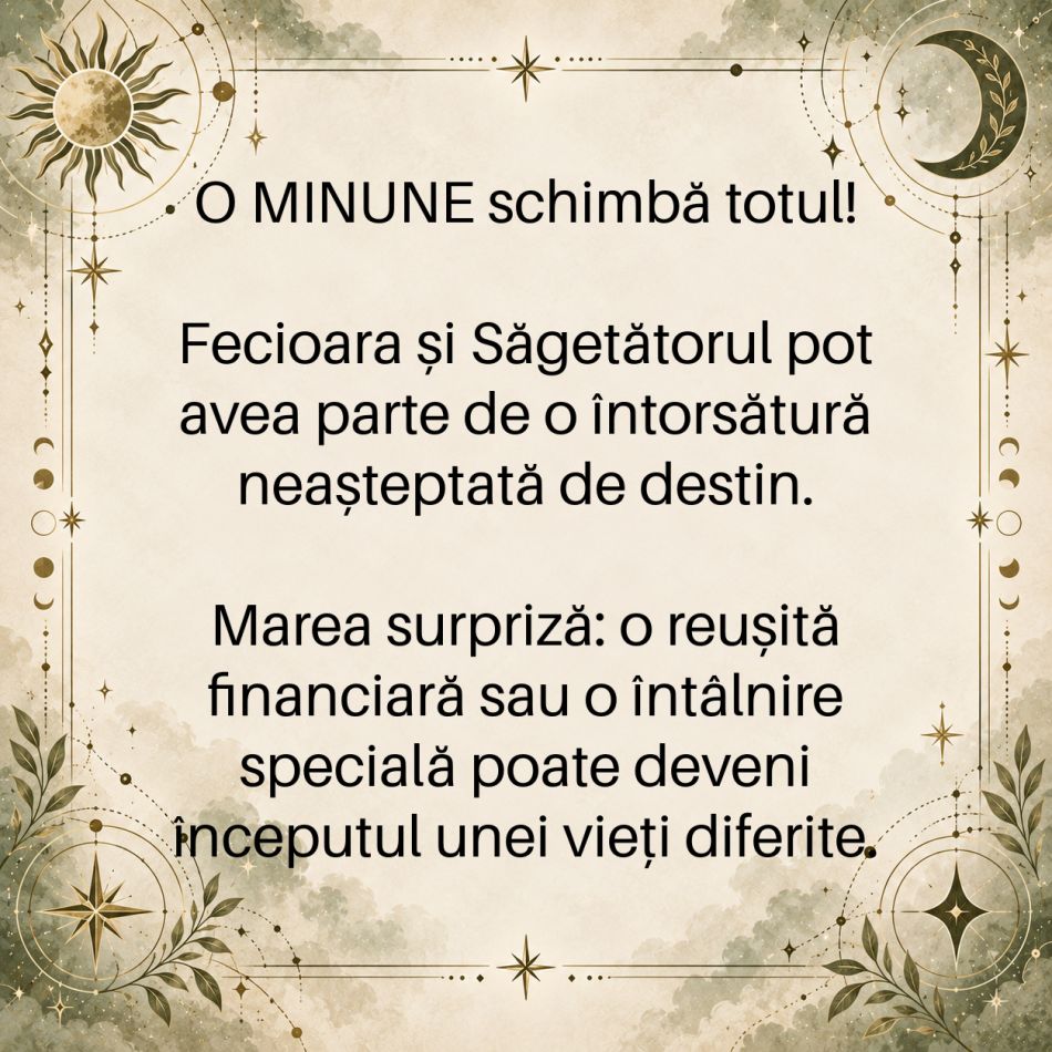 O întorsătură de destin le ia prin SURPRINDERE! 2 zodii sunt la un pas de o MINUNE care le poate schimba întreaga viață