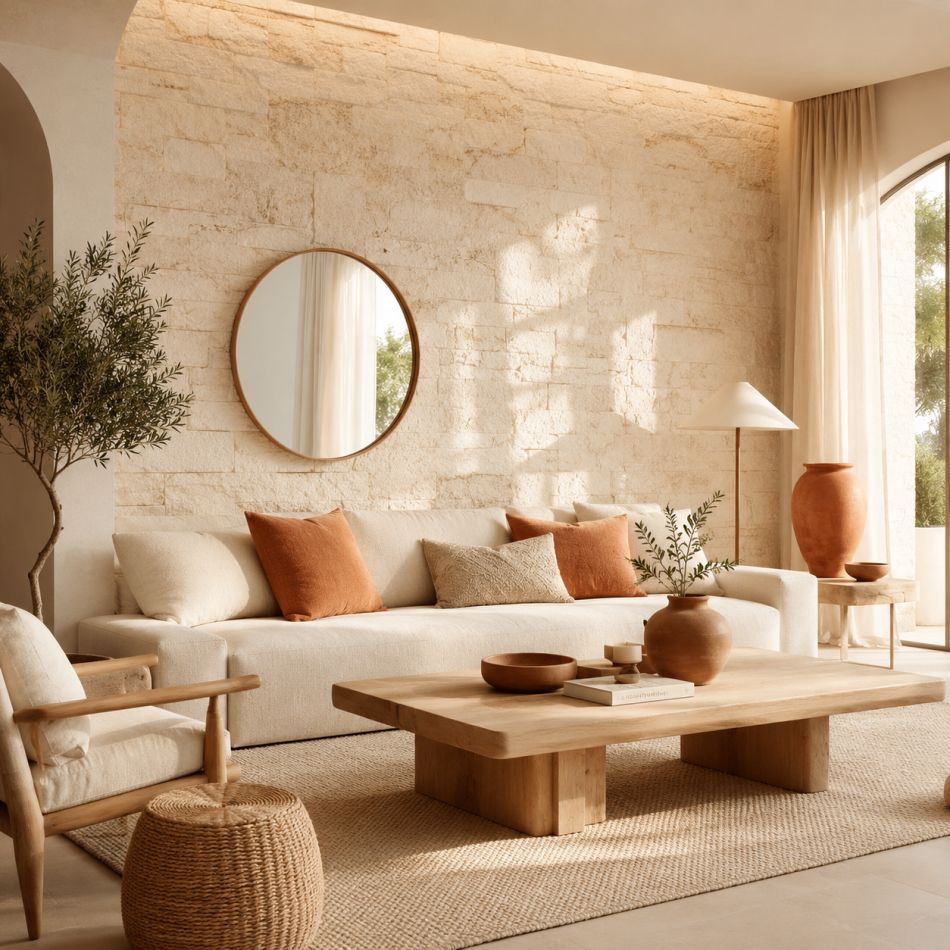 Decor cu piatră în living: cum adaptezi piatra naturală în designul interior modern