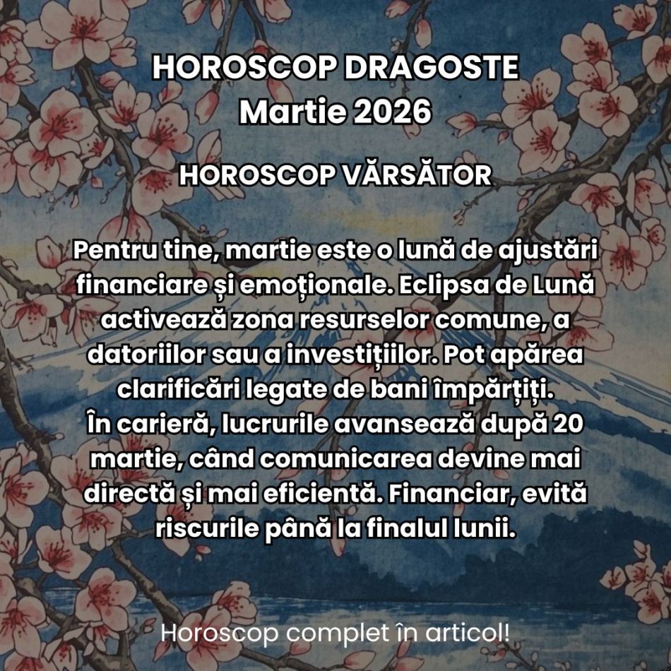 Horoscop Martie 2026: Primăvara ne scoate din stagnare, dar eclipsa ne zguduie viața cotidiană. Clarificările vin cu confruntări
