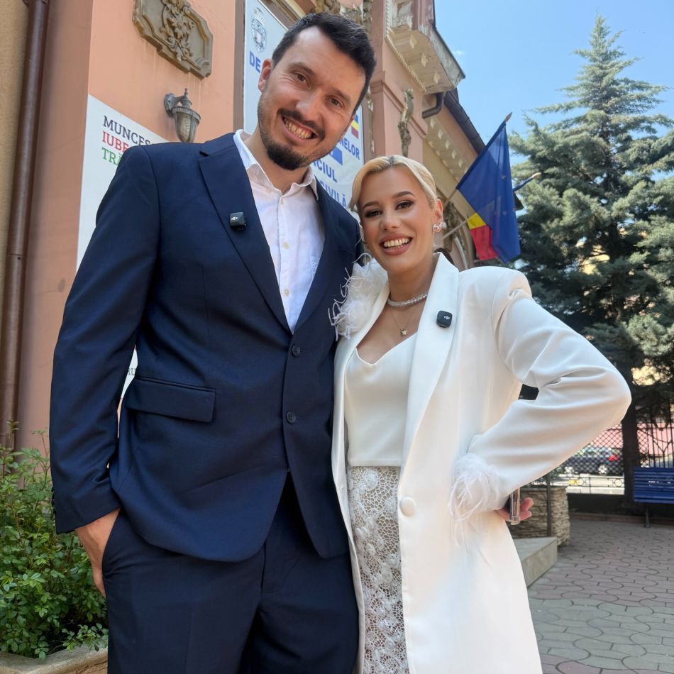 După ce a anunțat că este însărcinată, Anisia Gafton s-a căsătorit cu Serghei: Nu ne îmbrăcăm frumos dar și când o facem...