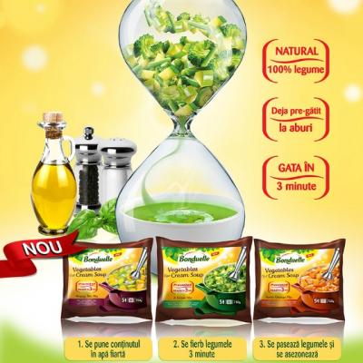 Bonduelle lanseaza prima gama de Legume pentru Supa Crema,  deja pregatite la aburi