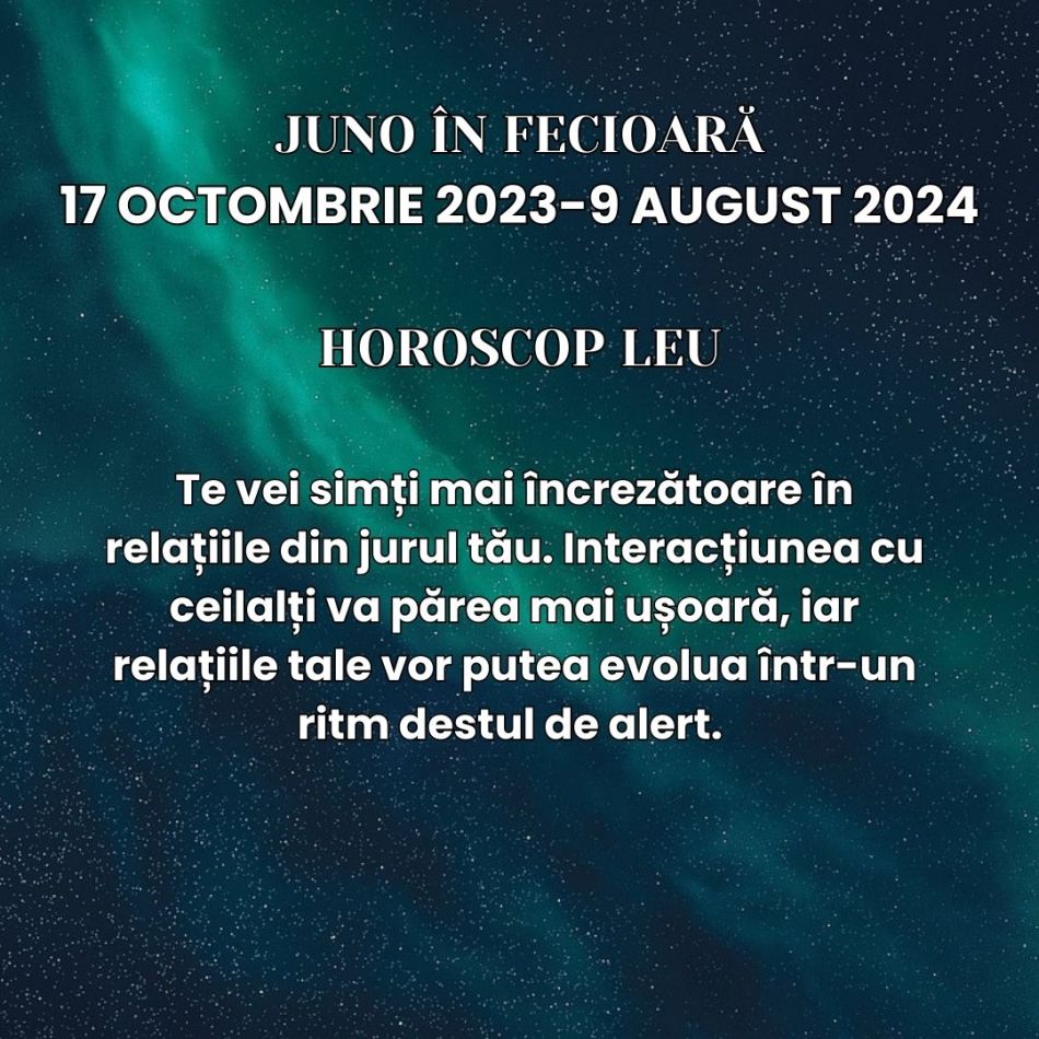 Juno, asteroidul relațiilor, a intrat în Fecioară pe 17 octombrie. Relațiile capătă un aer serios și practic