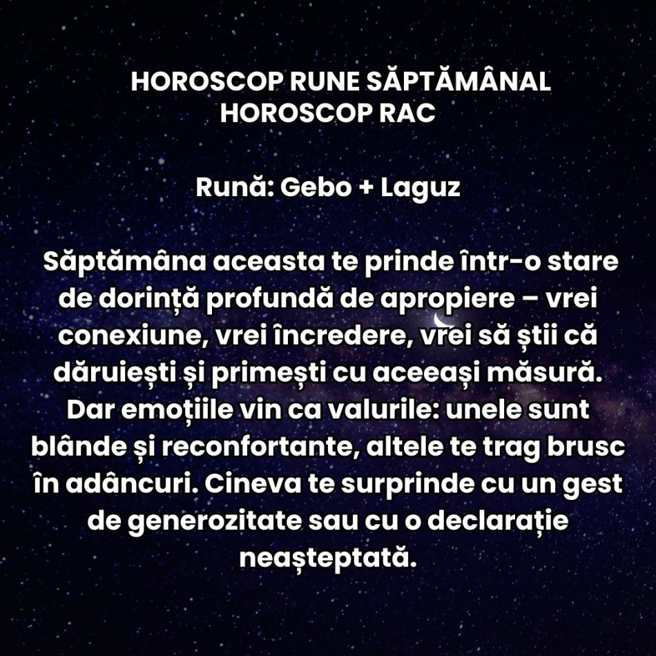 Horoscop Rune săptămâna 18-24 august 2025: Ne pregătim să începem un nou sezon al sufletului. Curățăm precis și reașezăm tot 