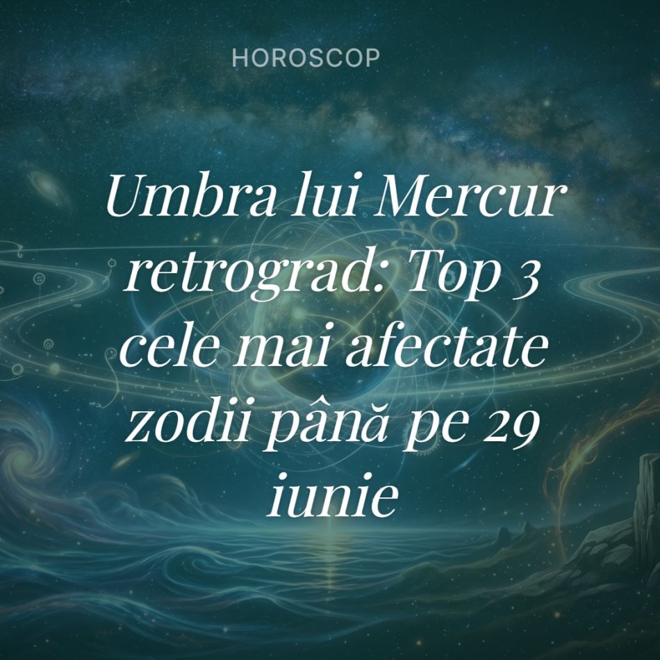 Umbra lui Mercur retrograd: Top 3 cele mai afectate zodii până pe 29 iunie