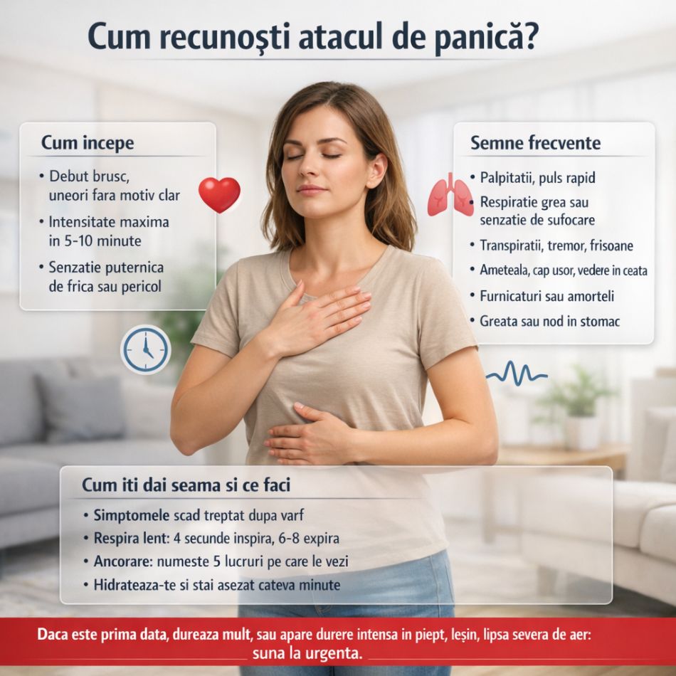 Atac de panică sau problemă cardiacă? Diferențe, semne de alarmă și investigații utile