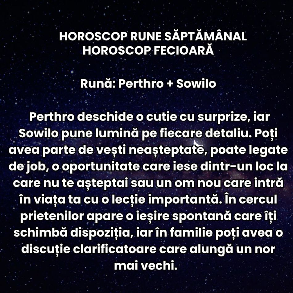 Horoscop Rune săptămâna 5-11 ianuarie 2026: Energia Capricornului atinge cote maxime – hotărâre, succes și angajament 