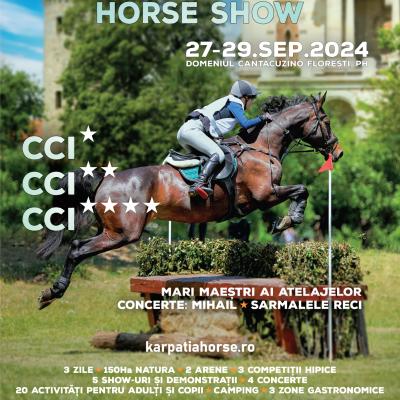 A noua ediție Karpatia Horse Show 2024: Concurs Complet Internațional de 4* show-uri, demonstrații și muzică live!