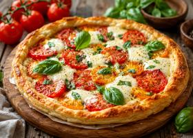 Tartă rapidă cu roșii, mozzarella și busuioc: rețeta simplă care arată ca dintr-o trattoria