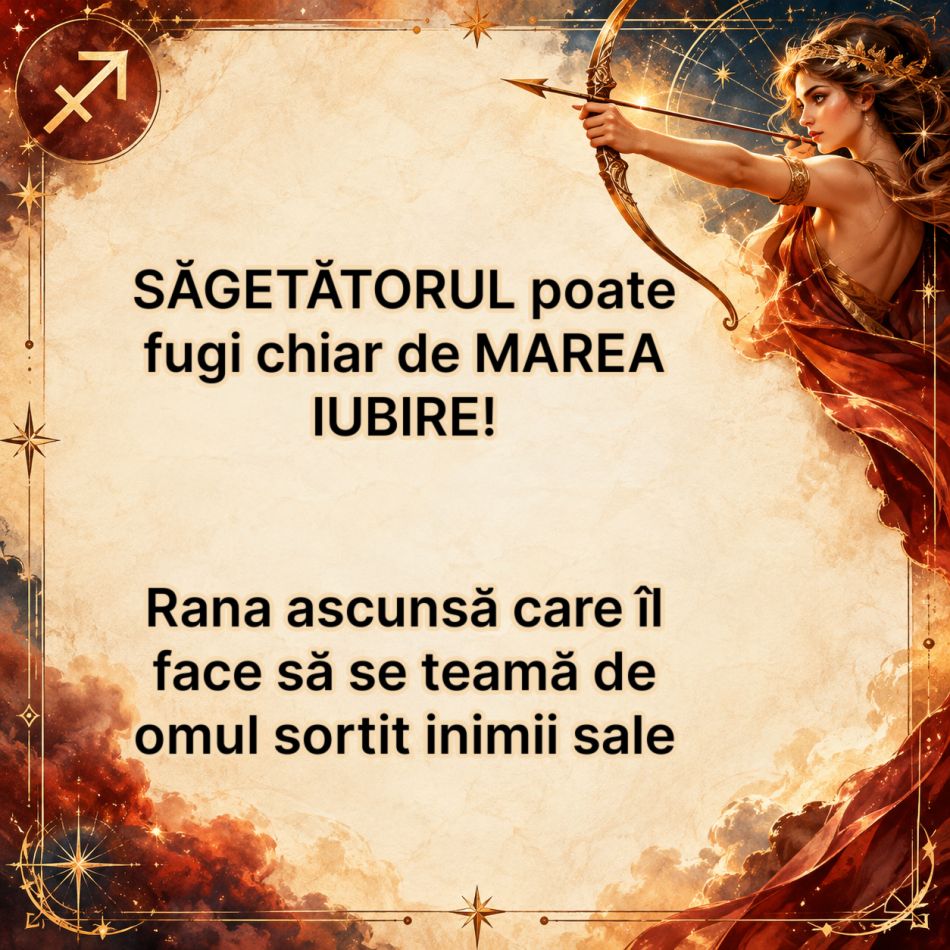SĂGETĂTORUL poate fugi chiar de MAREA IUBIRE! Rana ascunsă care îl face să se teamă de omul sortit inimii sale