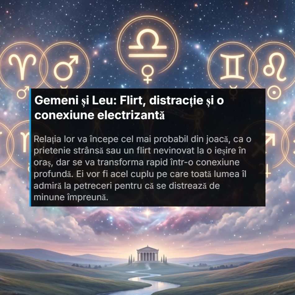 Luna iubirii! 4 perechi de zodii care se pot forma începând cu 6 august (Venus intră în Balanță)
