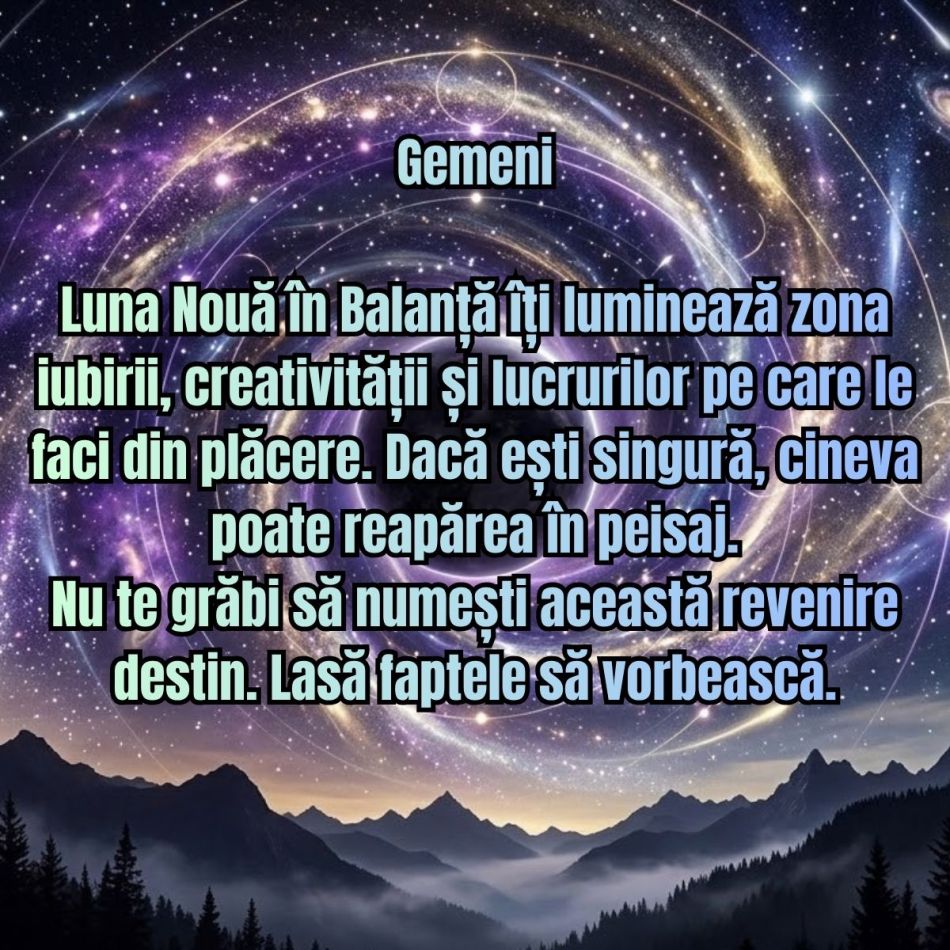 Horoscop 10 octombrie 2026: Luna Nouă deschide o ușă nouă. 4 zodii sunt chemate să lase trecutul în urmă