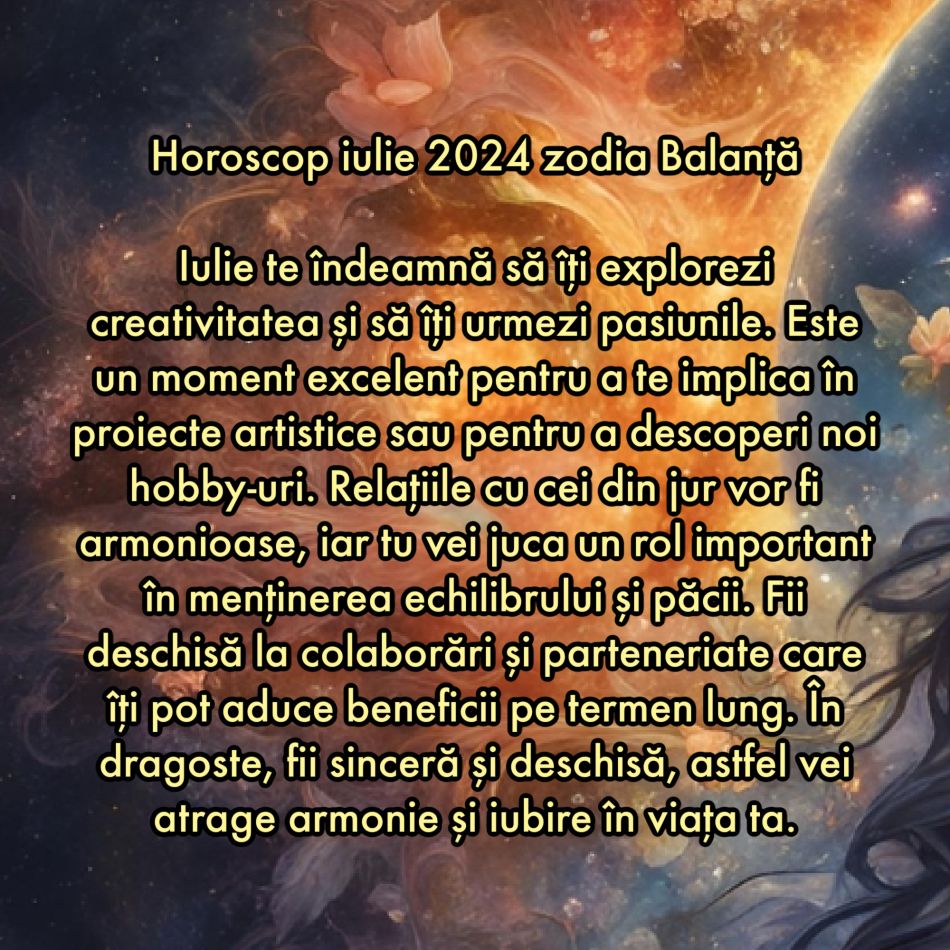 Horoscop iulie 2024. Divinitatea ne ia sub aripa sa și ne conectează cu energia vindecătoare a Cosmosului