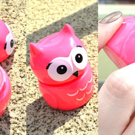 Balsamul de buze tip figurină simpatică bufniță roz Puckator Owl [review cu foto]