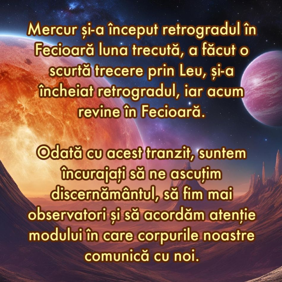 9 Septembrie: Mercur intră în Fecioară. Alinierea gândirii cu ordinea divină