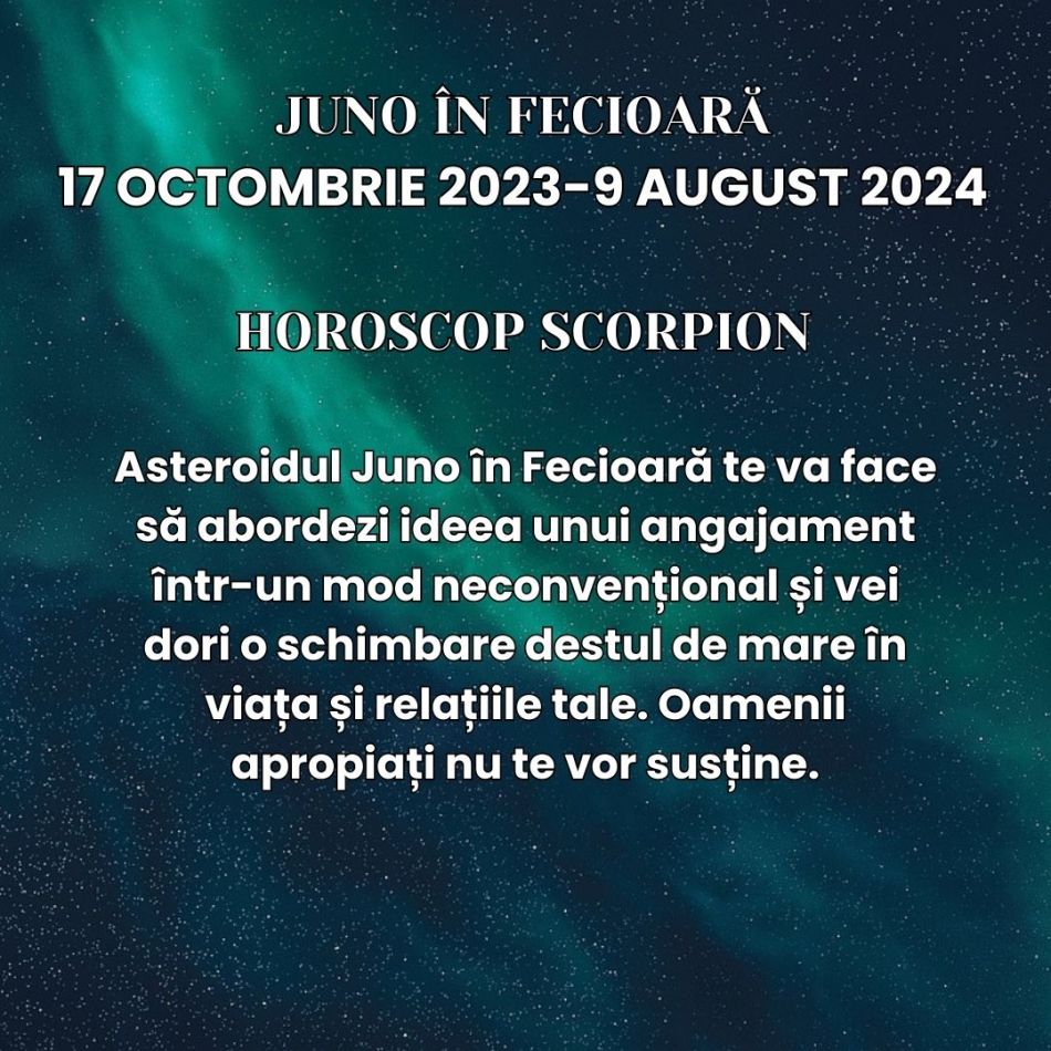 Juno, asteroidul relațiilor, a intrat în Fecioară pe 17 octombrie. Relațiile capătă un aer serios și practic