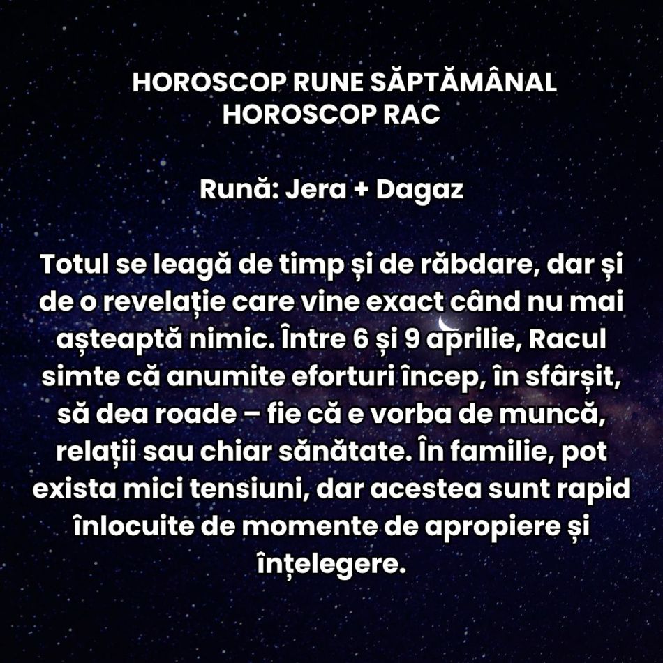 Horoscop Rune săptămâna 6-12 aprilie 2026: Planurile devin imprevizibile și suntem forțați să nu mai acționăm orbește