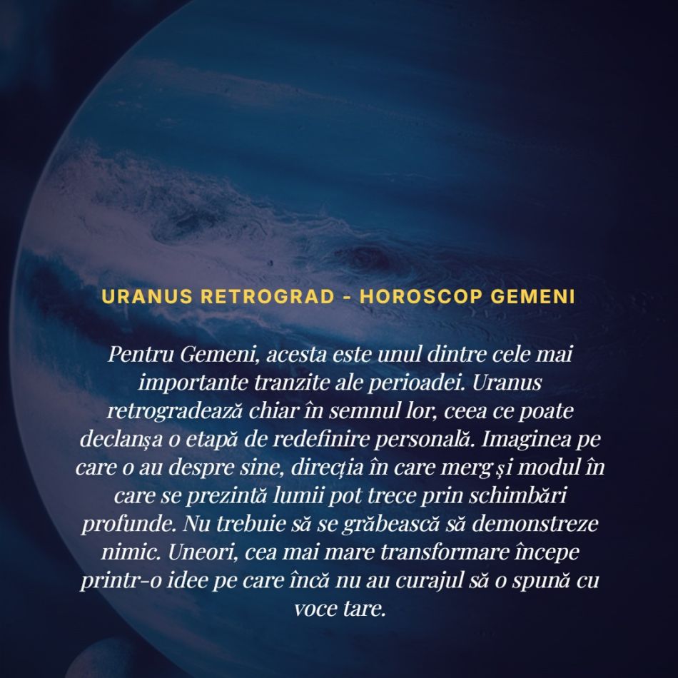 Uranus retrograd în Gemeni până în 2027 : ideile se schimbă, adevărul iese la suprafață și nimic nu mai poate rămâne ca înainte