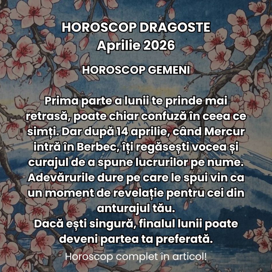 Horoscop dragoste aprilie 2026:  Iubirea devine un spectacol, iar noi suntem actorii principali. Povestea noastră începe acum