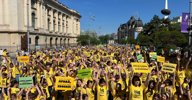 Big Little Festival anunțat printr-un flashmob-manifest: 800 de copii și părinți au dansat sincron